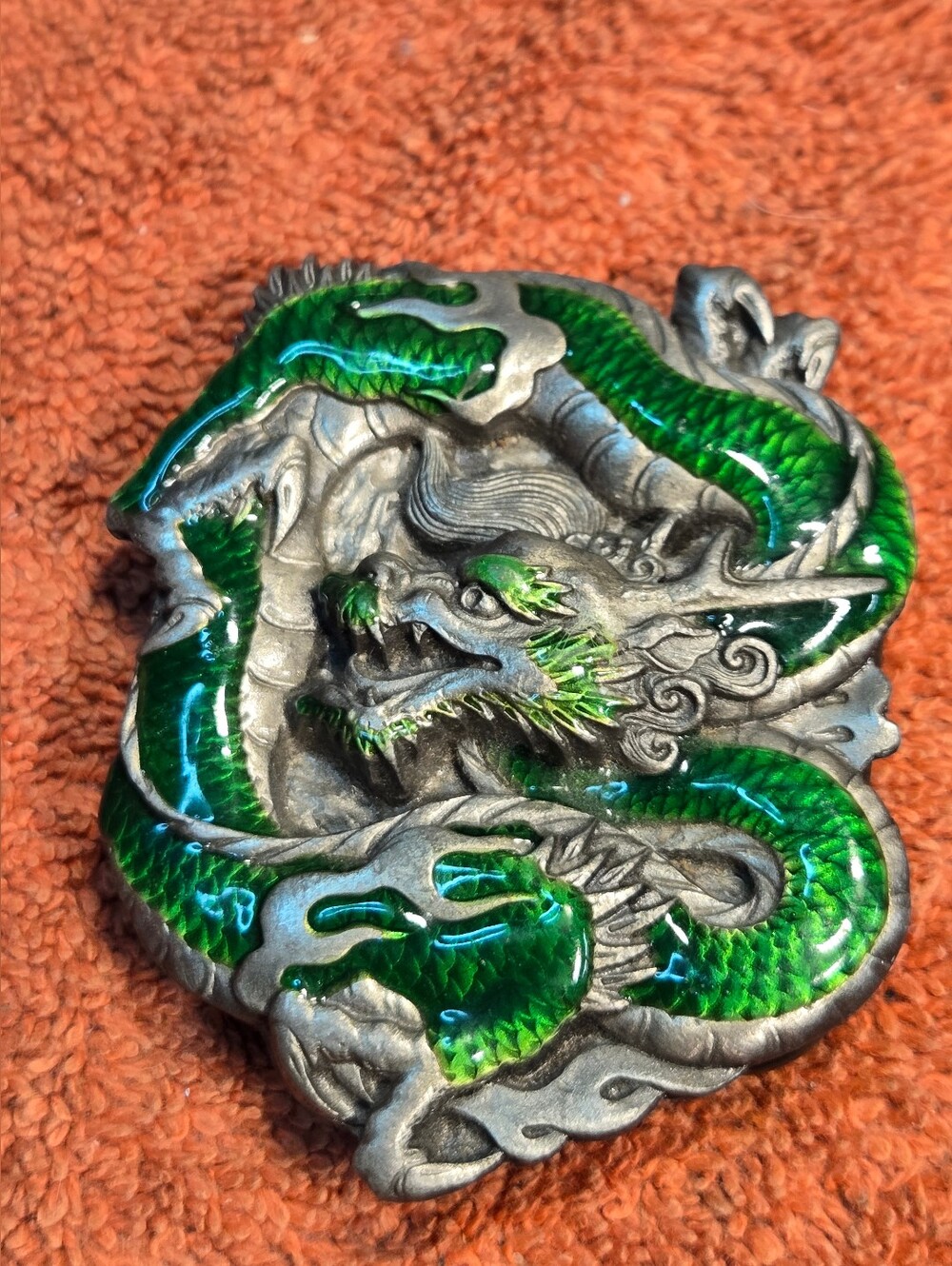 1984 Bergamot Brass Works Green Dragon Belt Buckle